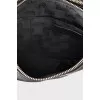 Black leather bag with a belt