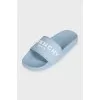 Blue flip-flops with logo