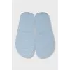 Blue flip-flops with logo