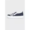 Men's dark blue slip-ons