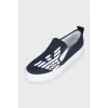 Men's dark blue slip-ons