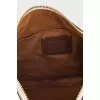 White leather bag with gold logo