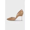 Patent beige stiletto heels