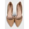 Patent beige stiletto heels