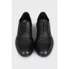 Men's black leather brogues with logo