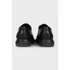 Men's black leather brogues with logo