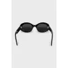 Oval sunglasses with gold logo