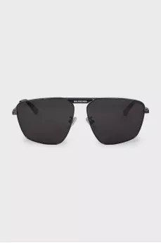 Men's black aviator sunglasses