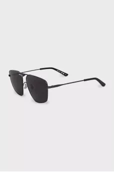 Men's black aviator sunglasses