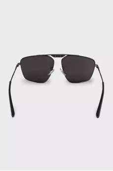 Men's black aviator sunglasses