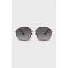 Men's aviator sunglasses with silver frames