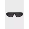 Black and white rectangular frame sunglasses