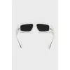 Black and white rectangular frame sunglasses