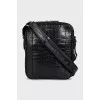 Men's embossed leather bag