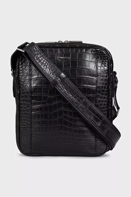 Men's embossed leather bag