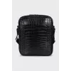 Men's embossed leather bag