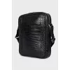 Men's embossed leather bag
