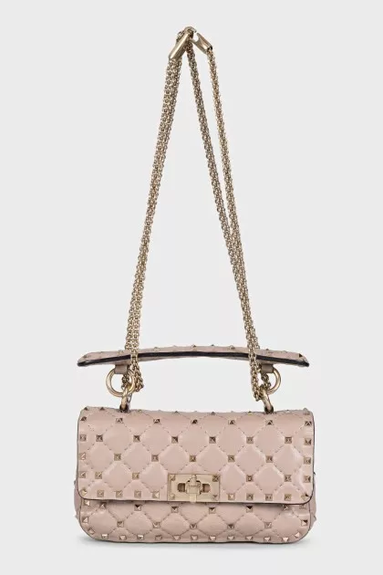 Rockstud embellished leather mini bag