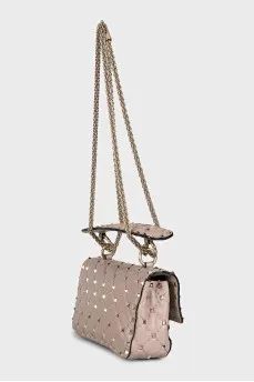 Rockstud embellished leather mini bag