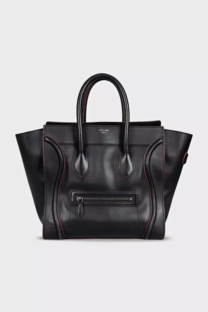 Чорний тоут Luggage зі шкіри