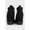 Black textile lace-up sneakers