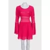 Flared sleeve dress with tag