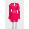 Flared sleeve dress with tag