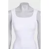 White dress with perforated skirt