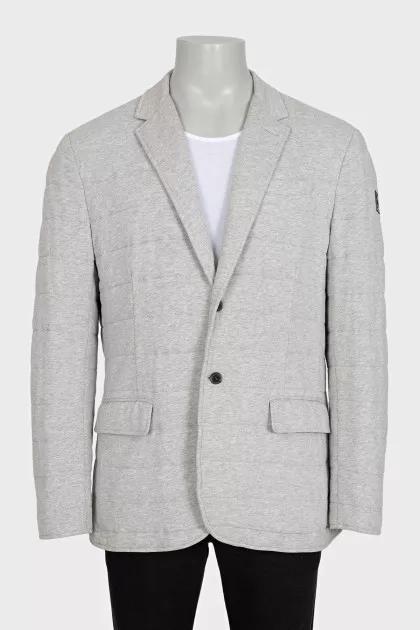 Men's gray button-down jacket