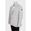 Men's gray button-down jacket