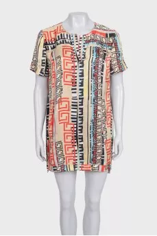 Tunic in a geometric print