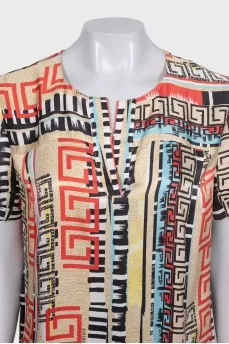 Tunic in a geometric print