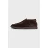 Men's high loafers made of brown suede