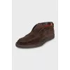 Men's high loafers made of brown suede