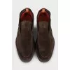 Men's high loafers made of brown suede