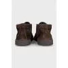 Men's high loafers made of brown suede