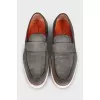 Men's grey suede loafers