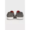 Men's grey suede loafers