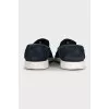 Men's dark blue suede loafers