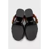 Black velvet heeled sandals