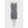 Fitted dress in animal print with tag