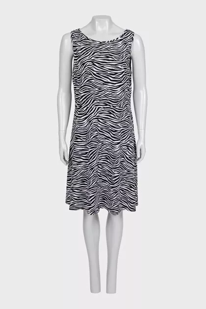 Fitted dress in animal print with tag