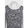 Fitted dress in animal print with tag