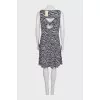 Fitted dress in animal print with tag