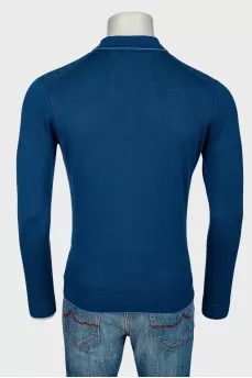 Men's long sleeve zipper polo sweater