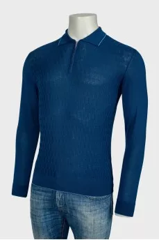 Men's long sleeve zipper polo sweater