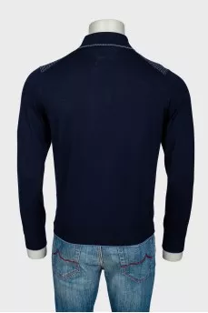 Men's patterned zipper polo