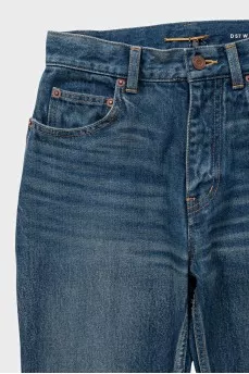 Сині джинси skinny fit на високій посадці