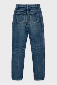 Сині джинси skinny fit на високій посадці