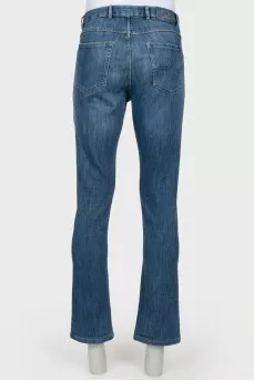 Men's scuffs dark blue jeans